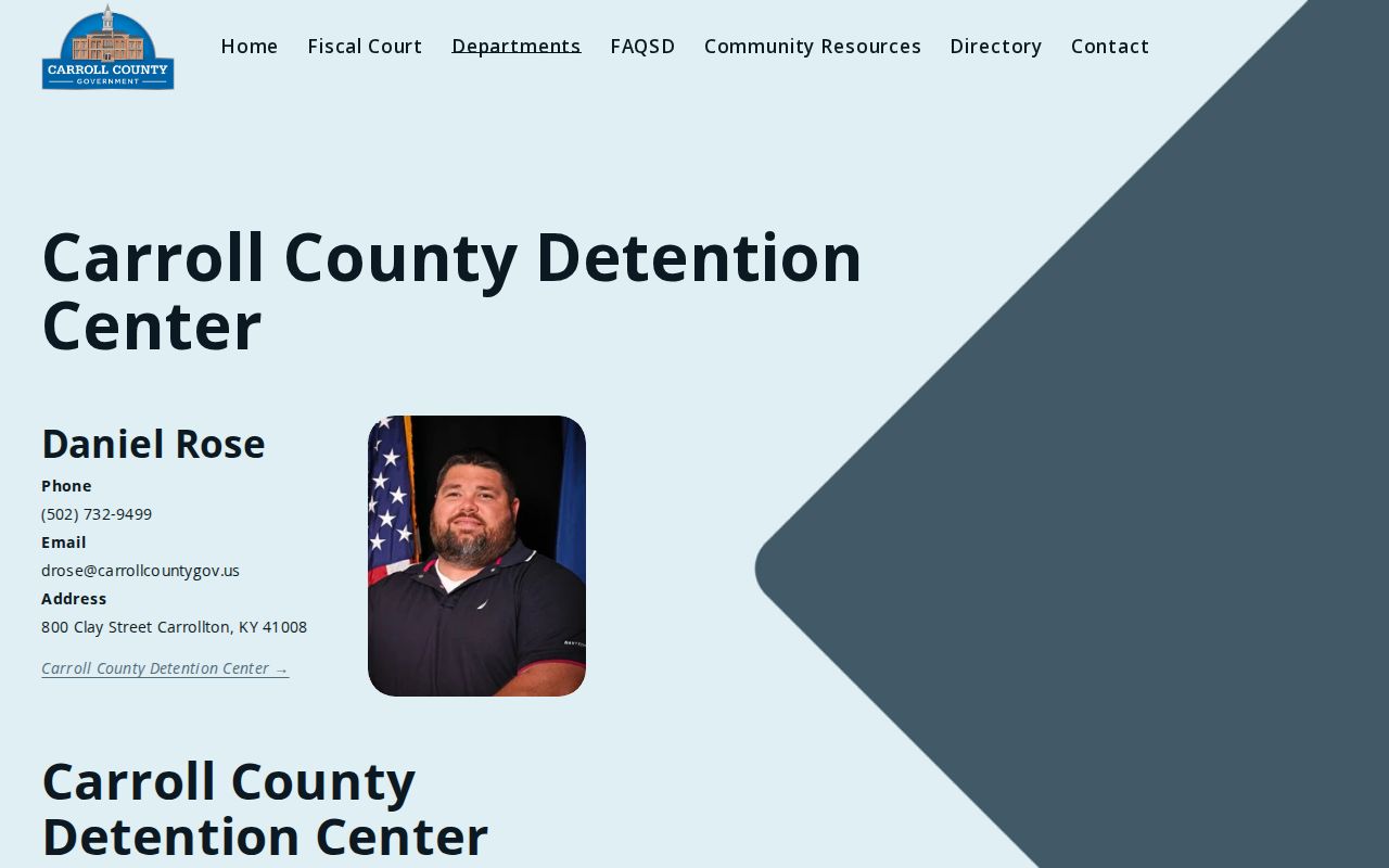 Carroll regional detention roster route for Owen County booking records